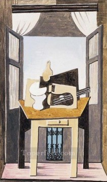 パブロ・ピカソ Painting - 窓の前の静物画 1919 年キュビスト パブロ・ピカソ